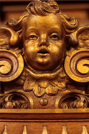 simsearch:877-08129415,k - Angel face, reredos, Sainte-Marie des Batignolles church, Paris, France, Europe Stock Photo - Rights-Managed, Code: 841-06032239