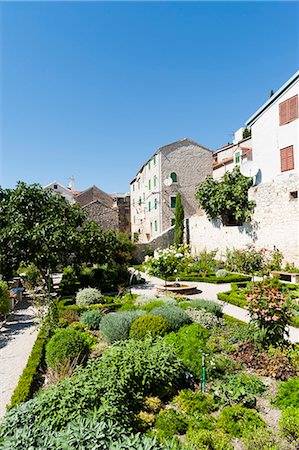 formal gardens - Medieval mediterranean garden of St. Lawrence Monastery, Sibenik, Dalmatia region, Croatia, Europe Stock Photo - Rights-Managed, Code: 841-06032687