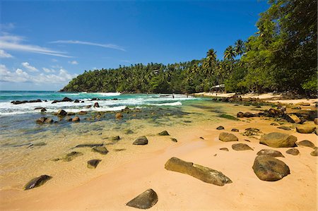 sri lanka nature photography - Western headland and surfing end of the south coast whale watch beach at Mirissa, near Matara, Southern Province, Sri Lanka, Asia Stock Photo - Rights-Managed, Code: 841-06032744