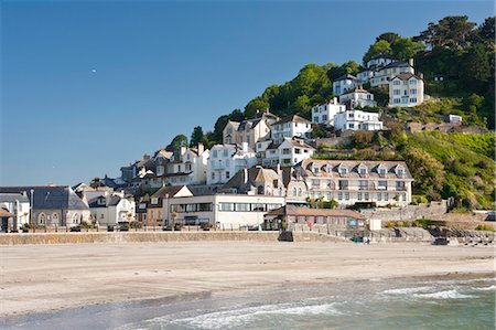 england town not people not london not scotland not wales not northern ireland not ireland - Looe Beach in Looe, Cornwall, England, United Kingdom, Europe Foto de stock - Con derechos protegidos, Código: 841-06032765