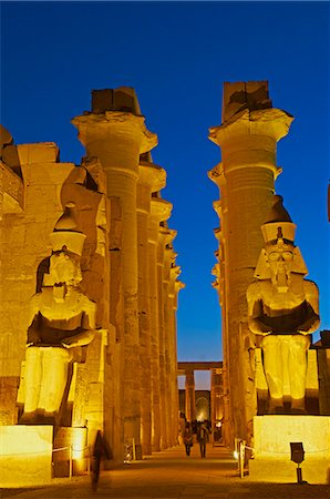 Great Court of Ramesses II and colossal statues of Ramesses II, Temple of Luxor, Thebes, UNESCO World Heritage Site, Egypt, North Africa, Africa Stock Photo - Rights-Managed, Code: 841-06032848