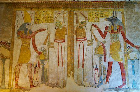 sepultura - Bas-relief painted on the walls of the royal tomb, Setnakht tomb, Valley of the Kings, Thebes, UNESCO World Heritage Site, Egypt, North Africa, Africa Foto de stock - Con derechos protegidos, Código: 841-06032914