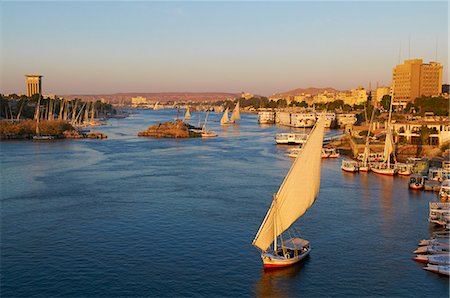 Feluccas on the River Nile, Aswan, Egypt, North Africa, Africa Stock Photo - Rights-Managed, Code: 841-06032927