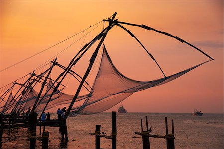 Chinese fishing nets, Cochin, Kerala, India, Asia Foto de stock - Con derechos protegidos, Código: 841-06032951