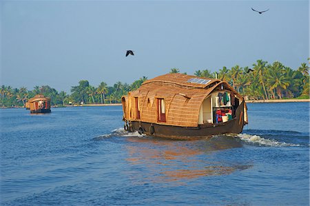 Bateau-logement pour les touristes sur le backwaters, Allepey, Kerala, Inde, Asie Photographie de stock - Rights-Managed, Code: 841-06032977