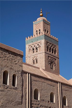 simsearch:841-06804552,k - Minaret de la mosquée de la Koutoubia, Marrakech, Maroc, l'Afrique du Nord, l'Afrique Photographie de stock - Rights-Managed, Code: 841-06033156