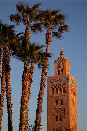 Minaret of the Koutoubia Mosque, Marrakesh, Morocco, North Africa, Africa Stock Photo - Rights-Managed, Code: 841-06033158