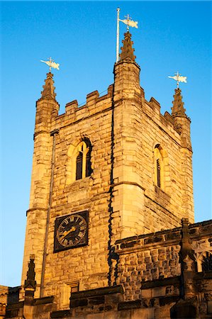 european clock - Church of St. John The Baptist, Newcastle upon Tyne, Tyne and Wear, England, United Kingdom, Europe Stock Photo - Rights-Managed, Code: 841-06033197