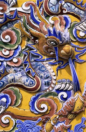 patterns for a background in art - Detail from Chinese gateway inside the Imperial city, The Citadel, Hue, UNESCO World Heritage Site, North Central Coast, Vietnam, Indochina, Southeast Asia, Asia Stock Photo - Rights-Managed, Code: 841-06033285