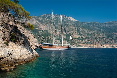 Gulet cruise, Olu Deniz, near Fethiye, Aegean, Anatolia, Turkey, Asia Minor, Eurasia Stock Photo - Rights-Managed, Code: 841-06033363