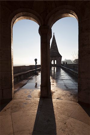 Walls and turret of Fishermen's Bastion (Halaszbastya), Buda, Budapest, Hungary, Europe Fotografie stock - Rights-Managed, Codice: 841-06033420