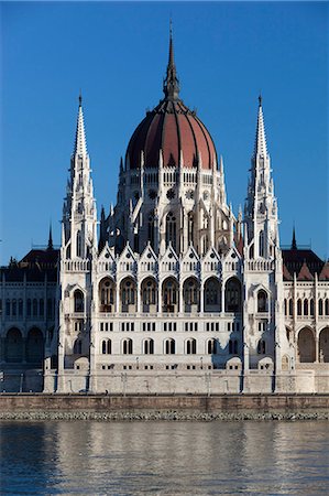 river danube - The Parliament (Orszaghaz) across River Danube, UNESCO World Heritage Site, Budapest, Hungary, Europe Stock Photo - Rights-Managed, Code: 841-06033435