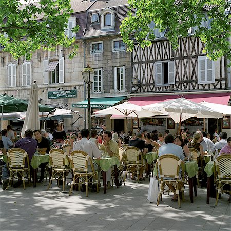 Restaurants in old town, Dijon, Burgundy, France, Europe Fotografie stock - Rights-Managed, Codice: 841-06033446