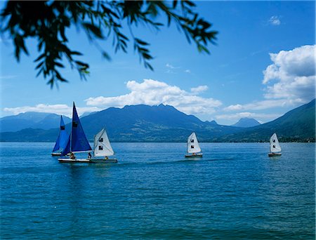 rhone-alpes - Sailing dinghies, Annecy, Lake Annecy, Rhone Alpes, France, Europe Foto de stock - Con derechos protegidos, Código: 841-06033469