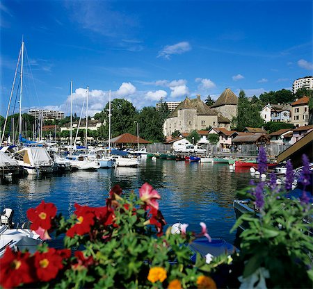 day - View over harbour, Thonon-Les-Bains, Lake Geneva (Lac Leman), Rhone Alpes, France, Europe Stock Photo - Rights-Managed, Code: 841-06033490