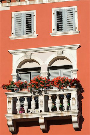 Colourful balcony, Rovinj, Istria, Croatia, Europe Stock Photo - Rights-Managed, Code: 841-06033659