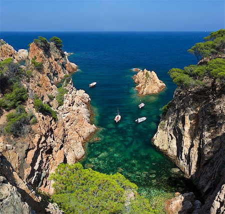 Secluded cove, Aiguaxelida, near Palafrugell, Costa Brava, Catalonia, Spain, Mediterranean, Europe Foto de stock - Con derechos protegidos, Código: 841-06033672