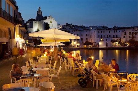 Cafe am Hafen, Cadaques, Costa Brava, Katalonien, Spanien, Mittelmeer, Europa Stockbilder - Lizenzpflichtiges, Bildnummer: 841-06033698