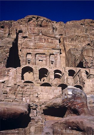 simsearch:841-05794922,k - The Royal Urn Tomb carved out of the rock face in the ancient Nabataean city of Petra, UNESCO World Heritage Site, Jordan, Middle East Stock Photo - Rights-Managed, Code: 841-06033768