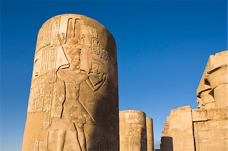 Painted pillars at the Temple of Sobek and Haroeris, Kom Ombo, Egypt, North Africa, Africa Stock Photo - Rights-Managed, Code: 841-06033867