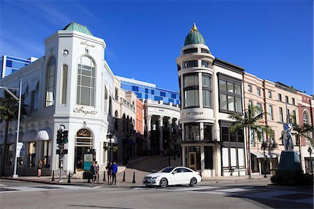 store architecture - Rodeo Drive, Beverly Hills, Los Angeles, California, USA Stock Photo - Rights-Managed, Code: 841-06344003