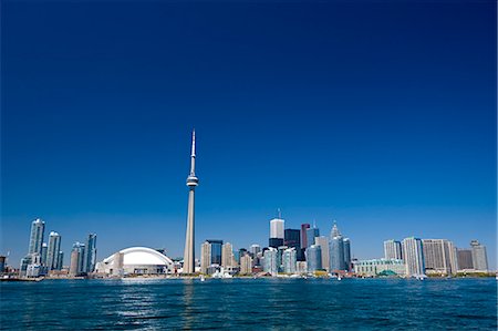 City skyline showing CN Tower, Toronto, Ontario, Canada, North America Stock Photo - Rights-Managed, Code: 841-06344180