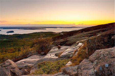 View from Cadillac Mountain, Acadia National Park, Mount Desert Island, Maine, New England, United States of America, North America Foto de stock - Con derechos protegidos, Código: 841-06344245