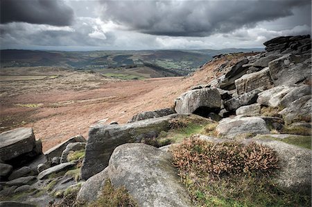 simsearch:6119-08518116,k - Higger Tor towards Hathersage, Peak District National Park, Derbyshire, England Foto de stock - Con derechos protegidos, Código: 841-06344302