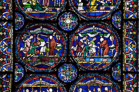 Medieval stained glass depicting the Cure of Mad Henry of Fordwich, North Ambulatory, Trinity Chapel Ambulatory, Canterbury Cathedral, UNESCO World Heritage Site, Canterbury, Kent, England, United Kingdom, Europe Stock Photo - Rights-Managed, Code: 841-06344322