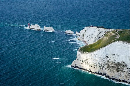 Aerial view of the Needles, Isle of Wight, England, United Kingdom, Europe Foto de stock - Con derechos protegidos, Código: 841-06344351