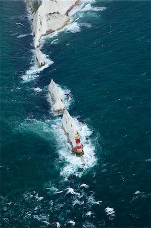 Aerial view of the Needles, Isle of Wight, England, United Kingdom, Europe Foto de stock - Direito Controlado, Número: 841-06344352