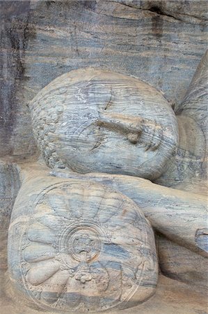 simsearch:841-06343703,k - Reclining Buddha in Nirvana, Gal Vihara Rock Temple, Polonnaruwa, Sri Lanka, Asia Stock Photo - Rights-Managed, Code: 841-06344396