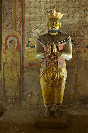 Statue of King Nissanka Malla, 12th century, Dambulla Cave Temple, UNESCO, World Heritage Site, Sri Lanka, Asia Stock Photo - Rights-Managed, Code: 841-06344420