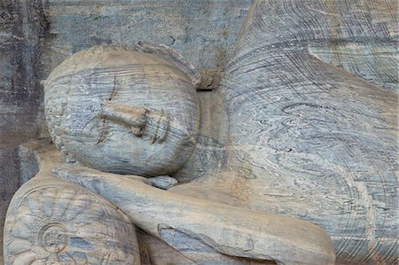 Reclining Buddha in Nirvana, Gal Vihara Rock Temple, Polonnaruwa, Sri Lanka, Asia Foto de stock - Con derechos protegidos, Código: 841-06344493