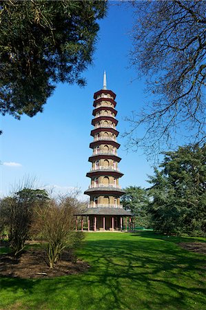 royal botanic gardens - Japanese Pagoda, Royal Botanic Gardens, Kew, UNESCO World Heritage Site, London, England, United Kingdom, Europe Foto de stock - Con derechos protegidos, Código: 841-06344517