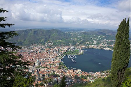 Blick auf die Stadt Como von Brunate, Comer See, Lombardei, italienische Seen, Italien, Europa Stockbilder - Lizenzpflichtiges, Bildnummer: 841-06344540