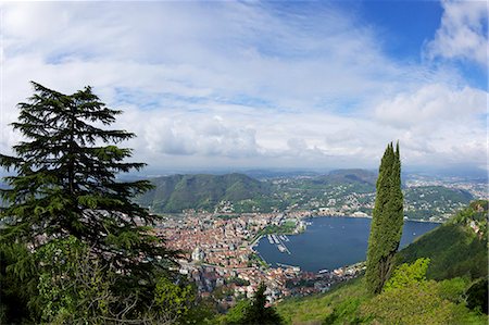 View of the city of Como from Brunate, Lake Como, Lombardy, Italian Lakes, Italy, Europe Fotografie stock - Rights-Managed, Codice: 841-06344541