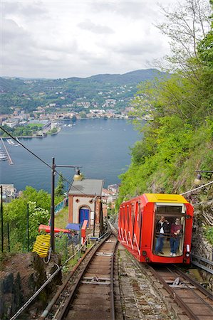 View of the city of Como from Como-Brunate funicular, Lake Como, Lombardy, Italian Lakes, Italy, Europe Fotografie stock - Rights-Managed, Codice: 841-06344543