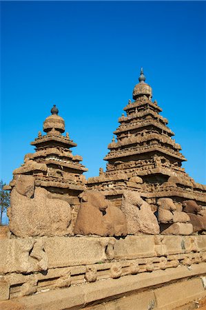 The Shore Temple, Mamallapuram (Mahabalipuram), UNESCO World Heritage Site, Tamil Nadu, India, Asia Stock Photo - Rights-Managed, Code: 841-06344589