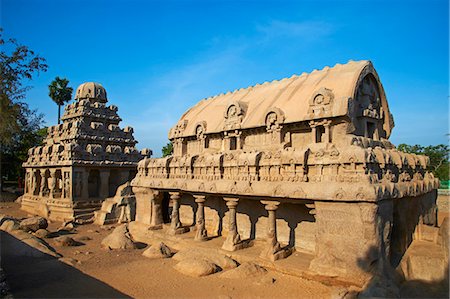 Cinq Ratha, Mamallapuram (Mahabalipuram), Site du patrimoine mondial de l'UNESCO, Tamil Nadu, Inde, Asie Photographie de stock - Rights-Managed, Code: 841-06344597