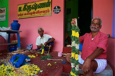 flower shop exterior - Flower market, Madurai, Tamil Nadu, India, Asia Foto de stock - Con derechos protegidos, Código: 841-06344635