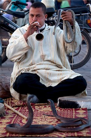 Snake charmer, Place Jemaa El Fna, Marrakesh, Morocco, North Africa, Africa Foto de stock - Con derechos protegidos, Código: 841-06344758