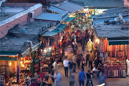 people marketplace africa - View over market square at dusk, Place Jemaa El Fna, Marrakesh, Morocco, North Africa, Africa Stock Photo - Rights-Managed, Code: 841-06344751