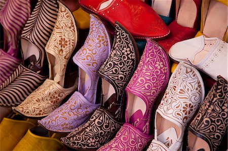 souvenires recuerdos - Colourful slippers, Marrakesh, Morocco, North Africa, Africa Foto de stock - Con derechos protegidos, Código: 841-06344766