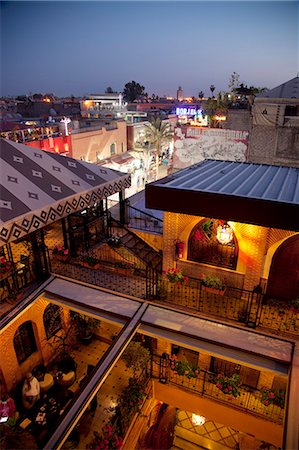 View over rooftops at dusk, Marrakesh, Morocco, North Africa, Africa Stock Photo - Rights-Managed, Code: 841-06344784