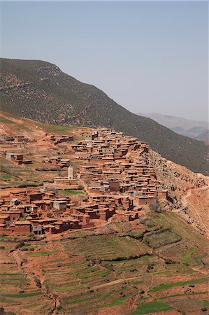 View of Berber Village in the Atlas Mountains, Morocco, North Africa, Africa Foto de stock - Con derechos protegidos, Código: 841-06344789