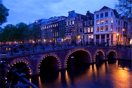 Canal and Bridge, Amsterdam, Holland, Europe Stock Photo - Rights-Managed, Code: 841-06344816