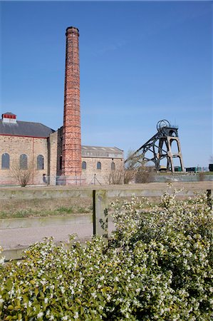 Headstocks, Pleasley Colliery; Derbyshire, England, United Kingdom, Europe Stock Photo - Rights-Managed, Code: 841-06344839