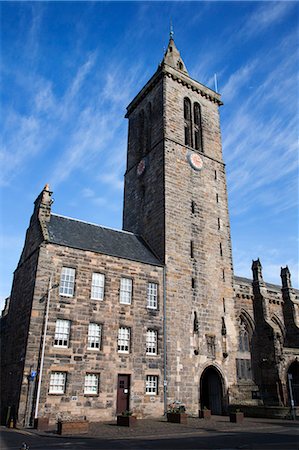 education religion - St Salvators College Chapel Tower, St Andrews, Fife, Scotland Stock Photo - Rights-Managed, Code: 841-06344945