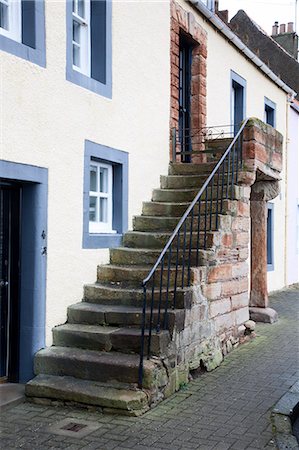 fife - Cottage with external staircase, St. Monans, Fife, Scotland, United Kingdom, Europe Foto de stock - Con derechos protegidos, Código: 841-06344953